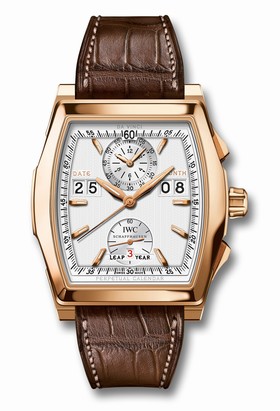 IWC Da Vinci Silver Dial Brown Leather 18k Rose Gold Chrono Men's Watch IW376107