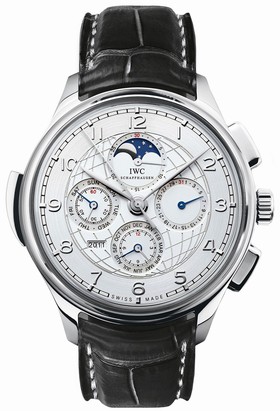 IWC Grande Complication Silver Dial Black Leather Automatic Men's Watch IW377401