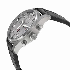 IWC Pilot Spitfire Silver Dial Chronograph Black Alligator Leather Men's Watch IW387809