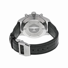 IWC Pilot Spitfire Silver Dial Chronograph Black Alligator Leather Men's Watch IW387809