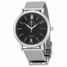 IWC Portofino Black Dial Stainless Steel Men's Watch IW356506