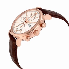 IWC Portofino Silver Dial Chronograph Brown Alligator Leather Men's Watch IW391020