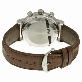 IWC Portofino Silver Dial Chronograph Brown Leather Men's Watch IW391007