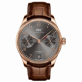 IWC Portugeiser Slate Grey Dial 18K Rose Gold Automatic Men's Watch IW500702