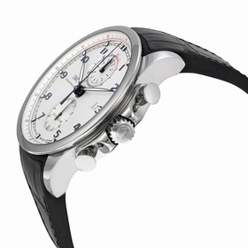 IWC Portugieser Yacht Club Silver-Plated DIal Black Alligator Leather Men's Watch 3902-16