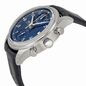 IWC Portuguese Chronograph Classic Edition Laureus Blue Dial Black Leather Men's Watch IW3904-06
