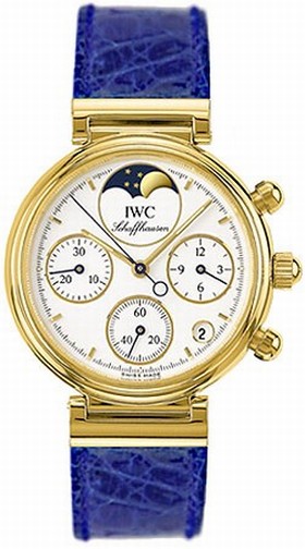 IWC Small Da Vinci 18kt Yellow Gold Moonphase Blue Ladies Watch IW373604