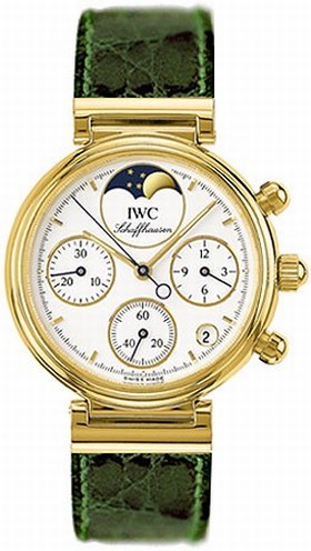 IWC Small Da Vinci 18kt Yellow Gold Moonphase Green Ladies Watch IW373602