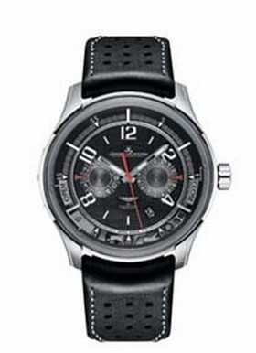 Jaeger LeCoultre AMVOX2 Transponder Black Dial Black Leather Men's Watch Q192T480