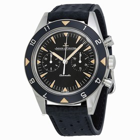 Jaeger LeCoultre Deep Sea Master Compressor Black Dial Black Leather Men's Watch Q207857J