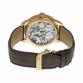 Jaeger LeCoultre Duometre Silver Dial Leather Mens Watch Q6012420