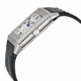 Jaeger Lecoultre Grande Reverso Automatic White Dial Black Leather Men's Watch Q3808420