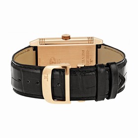 Jaeger LeCoultre Grande Reverso Black Dial 18kt Rose Gold Black Alligator Leather Q3732470