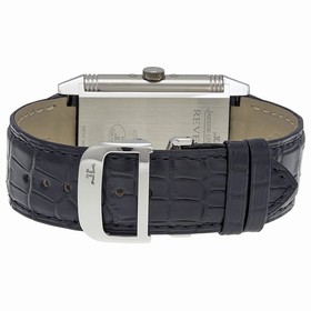 Jaeger LeCoultre Grande Reverso Calendar Silver Dial Black Leather Men's Watch Q3758420