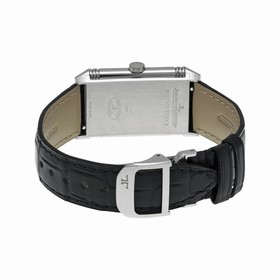 Jaeger LeCoultre Grande Reverso Silver Dial Black Leather Ladies Watch Q3208423