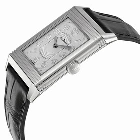 Jaeger LeCoultre Grande Reverso Ultra Thin White Dial Black Leather Ladies Watch Q3208422