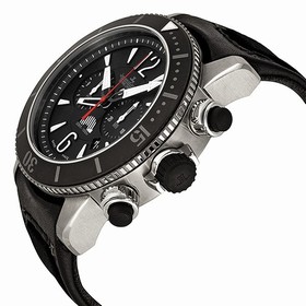 Jaeger LeCoultre Master Compressor Automatic Chronograph Black Dial Leather Men's Watch Q178T470