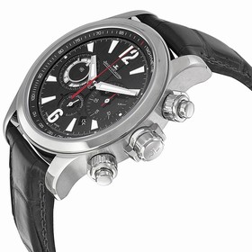 Jaeger LeCoultre Master Compressor Chronograph Black Galvanic Dial Leather Men's Watch Q1758421