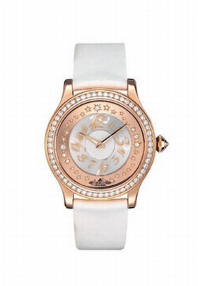 Jaeger LeCoultre Master Control Twinkling Diamonds Champagne Dial 18kt Pink Gold White Leather Ladies Watch Q1202410