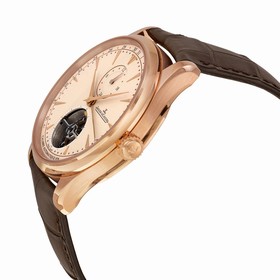 Jaeger LeCoultre Master Grand Tradition Beige Dial 18kt Rose Gold Brown Alligator Mens Watch Q1662510
