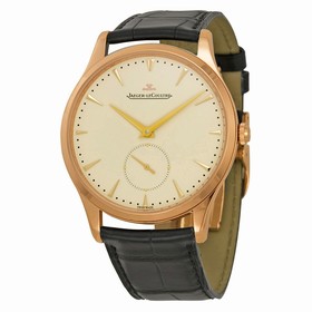 Jaeger LeCoultre Master Grande Ultra Thin Automatic Rose Dial Black Leather Men's Watch Q1352420-BK