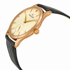 Jaeger LeCoultre Master Grande Ultra Thin Automatic Rose Dial Black Leather Men's Watch Q1352420-BK