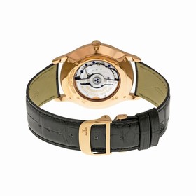 Jaeger LeCoultre Master Grande Ultra Thin Automatic Rose Dial Black Leather Men's Watch Q1352420-BK