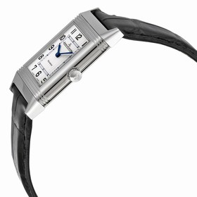 Jaeger LeCoultre Reverso Classique White Dial Black Leather Ladies Watch Q2518412