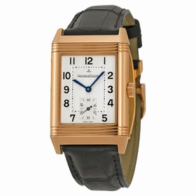 Jaeger LeCoultre Reverso Grande Taille Silver Dial Black Leather Men's Watch Q2702421-BK