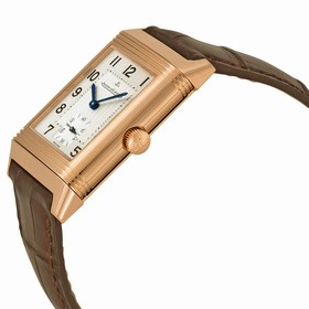 Jaeger LeCoultre Reverso Grande Taille Silver Dial Black Leather Men's Watch Q2702421