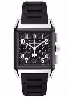 Jaeger LeCoultre Reverso Squadra World Chronograph Black Dial Titanium Ceramic Rubber Men's Watch Q702J67P