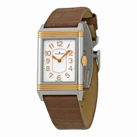 Jaeger LeCoultre Reverso Ultra Thin Automatic Silver Dial Brown Leather Watch Q3204420-BR