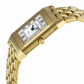 Jaeger LeCoultre Reverso White Dial 18kt Yellow Gold Ladies Watch Q2611110