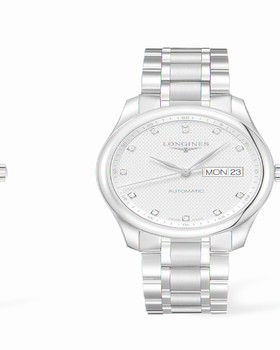 Longines Master Collection Day Date Silver Diamond Bracelet (L2.755.4.77.6)