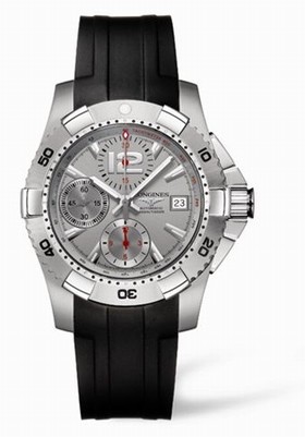 Longines Hydroconquest Chronograph Tachymeter Silver Rubber (L3.651.4.76.2)