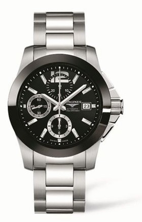 Longines Conquest Chronograph Ceramic Bracelet (L3.661.4.56.6)