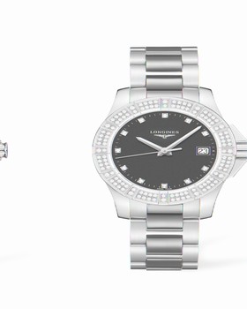 Longines Conquest 35 Quartz Stainless Steel Diamond Bezel (L3.280.0.57.7)