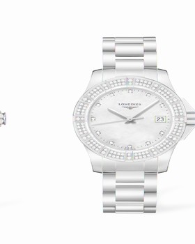Longines Conquest 35 Quartz Stainless Steel Diamond Bezel (L3.280.0.87.6)