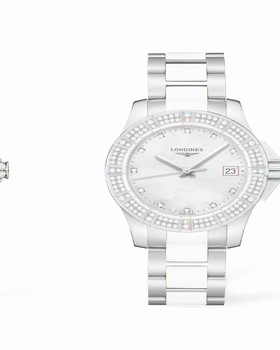 Longines Conquest 35 Quartz Stainless Steel Diamond Bezel (L3.280.0.87.7)