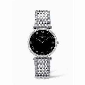 Longines La Grande Classique 33 Quartz Diamond Bezel Black Roman (L4.741.0.51.6)