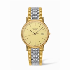 Longines Presence 38.5 Quartz Yellow Stick Yellow Bracelet Two Tone (L4.790.2.32.7)