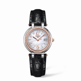 Longines PrimaLuna Quartz 30 Two Tone Pink Diamond Leather Funky MOP (L8.112.5.88.2)