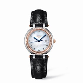 Longines PrimaLuna Quartz 30 Two Tone Pink Diamond MOP Leather (L8.112.5.89.2)