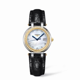 Longines PrimaLuna Quartz 30 Two Tone Diamond MOP Leather (L8.112.5.97.2)