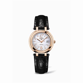Longines PrimaLuna Automatic 30 Pink Gold Leather Funky MOP (L8.113.8.83.2)