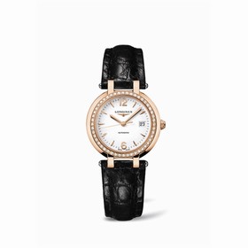 Longines PrimaLuna Automatic 30 Pink Gold Diamond Leather Arabic (L8.113.9.16.2)