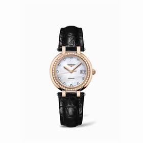Longines PrimaLuna Automatic 30 Pink Gold Diamond Leather MOP (L8.113.9.87.2)