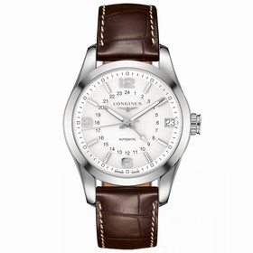 Longines Conquest Classic White Dial Brown Alligator Leather Men's Watch L27994763