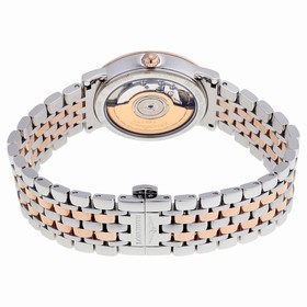 Longines Elegant Black Diamond Dial Steel and 18K Rose Gold Automatic Ladies Watch L48095577