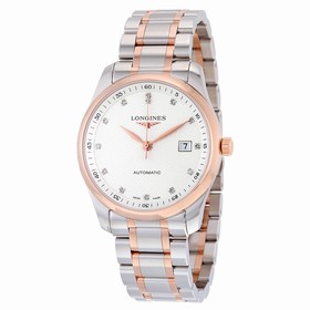 Longines Elegant Silver Diamond Dial Steel and Pink Gold Men's Watch L27935777